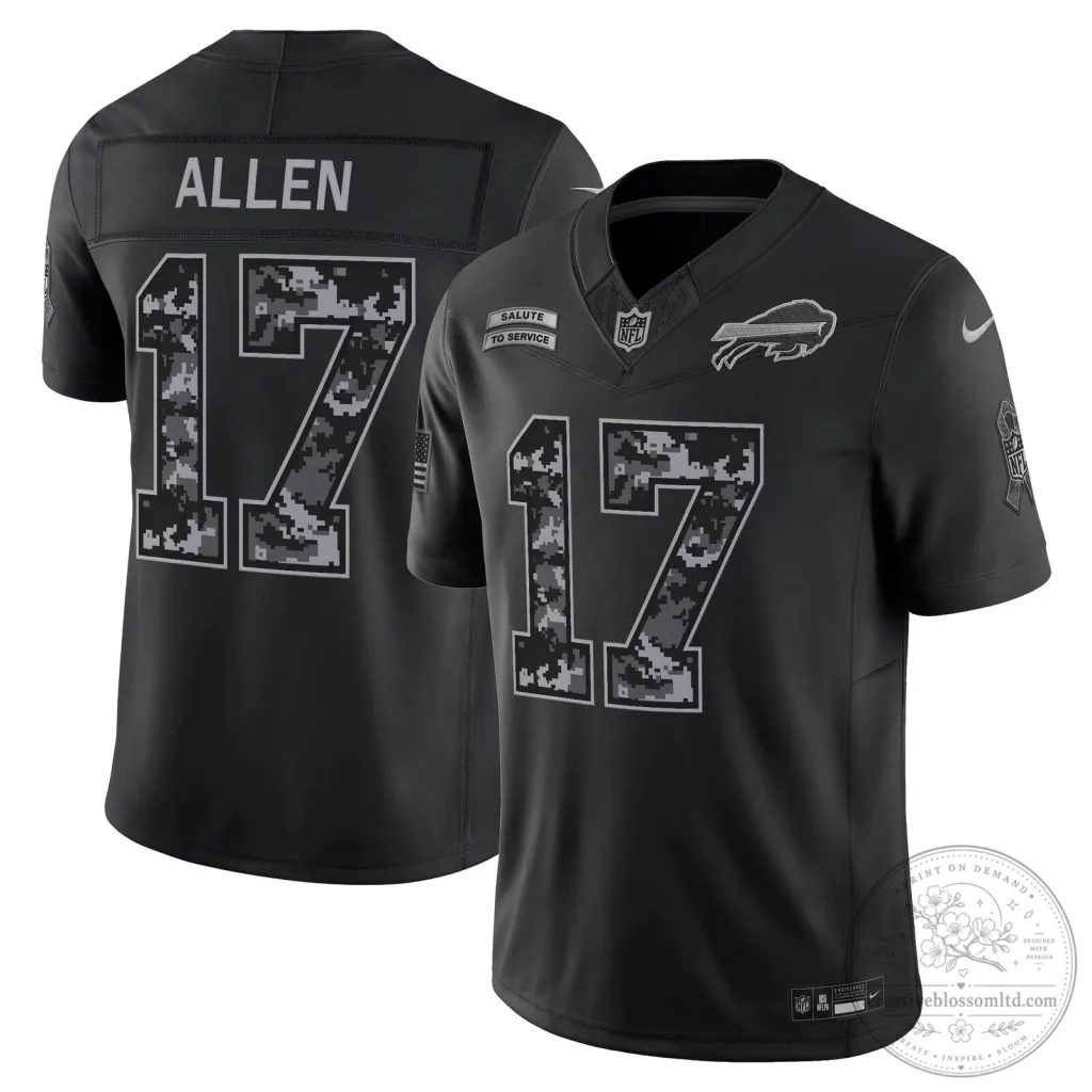 Buffalo Bills Josh Allen Salute To Service Football Jersey Buffalo Bills Josh Allen Salute To Service Football Jersey