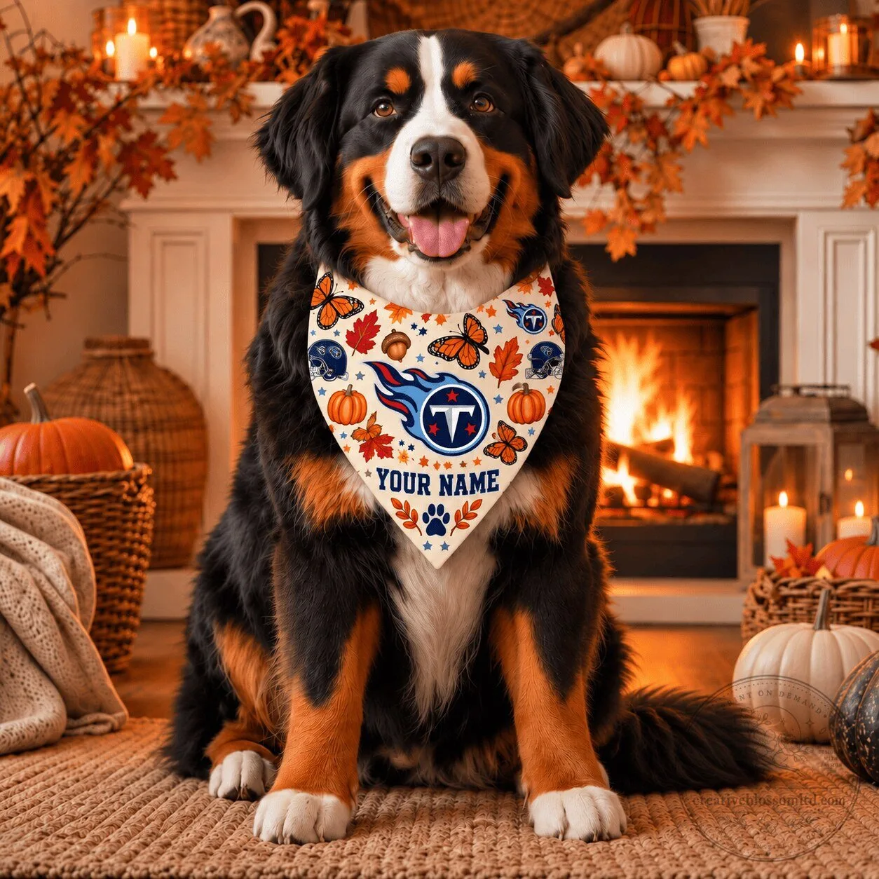 Tennessee Titans NFL Football Team Pet Bandana Personalized Gift For Dog Owners