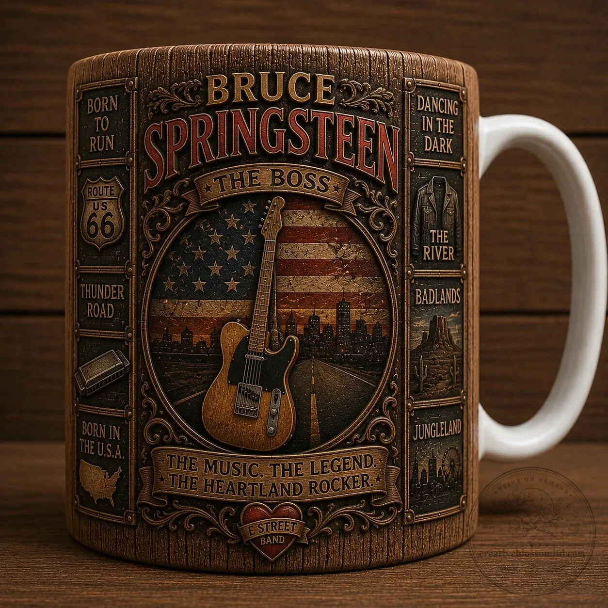 Bruce Springsteen The Boss Vintage Born To Run Heartland Rocker Coffee Mug