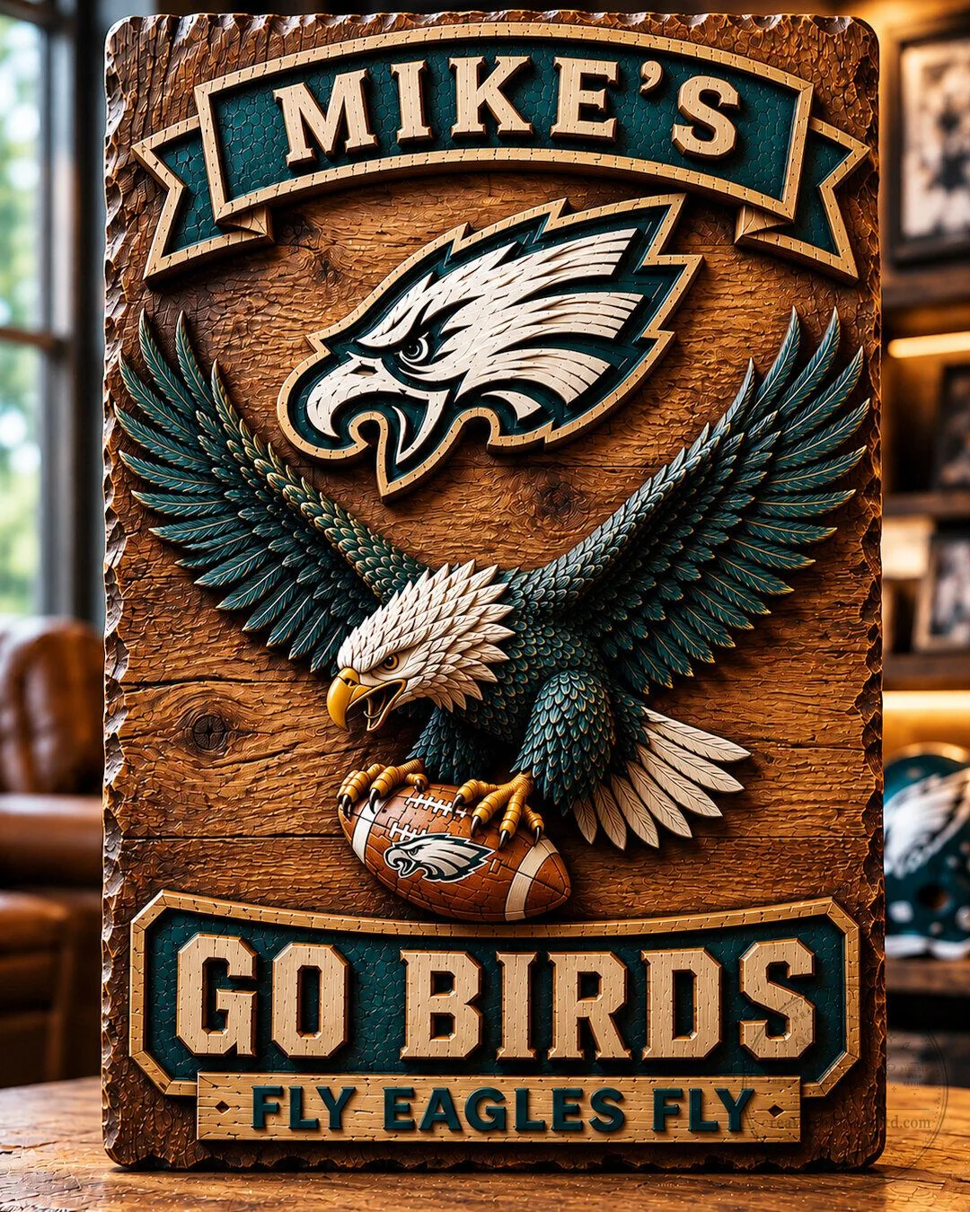 Philadelphia Eagles Mike's Go Birds Fly Eagles Fly Football Wall Art Sign
