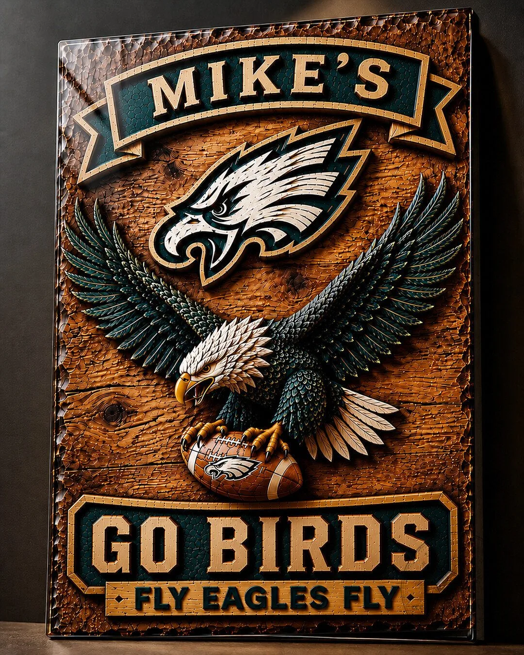 Philadelphia Eagles Mike's Go Birds Fly Eagles Fly Football Wall Art Sign 117 Philadelphia Eagles Mike