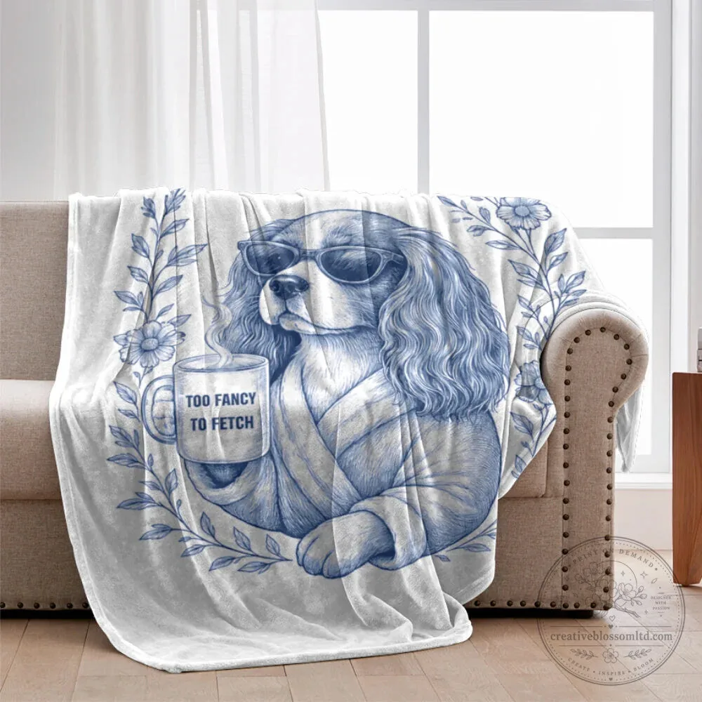 Cavalier King Charles Spaniel Dog Mom Toile De Jouy Funny Blanket 1 Cavalier King Charles Spaniel Dog Mom Toile De Jouy Funny Blanket