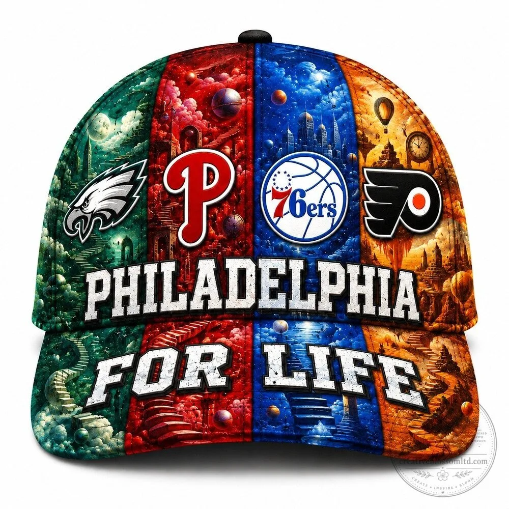Philadelphia Sports Teams For Life Dreamscape Classic Baseball Cap 1 Philadelphia Sports Teams For Life Dreamscape Classic Baseball Cap