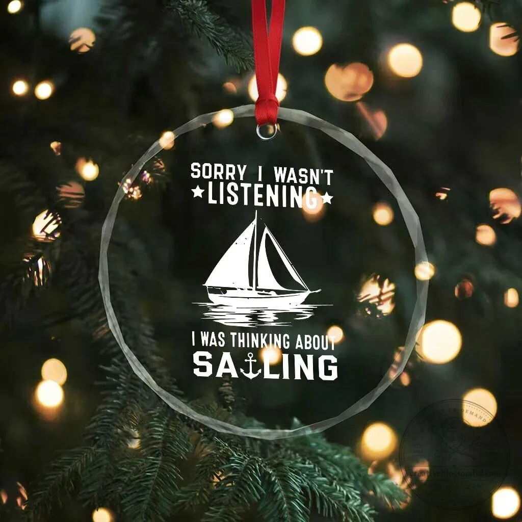 Funny Sailboat Crystal Glass Christmas Ornament Thinking About Sailing Gift 11 Funny Sailboat Crystal Glass Christmas Ornament Thinking About Sailing Gift