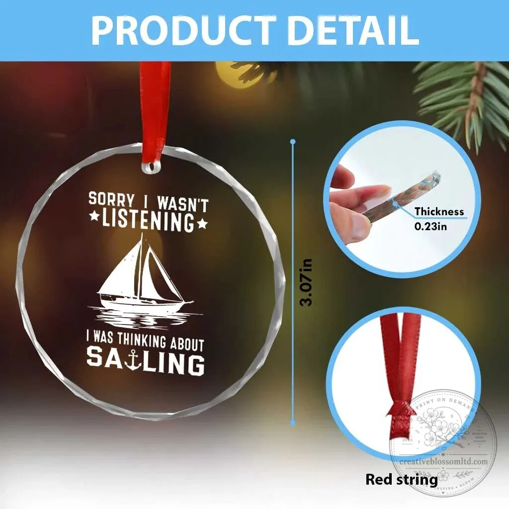 Funny Sailboat Crystal Glass Christmas Ornament Thinking About Sailing Gift 13 Funny Sailboat Crystal Glass Christmas Ornament Thinking About Sailing Gift