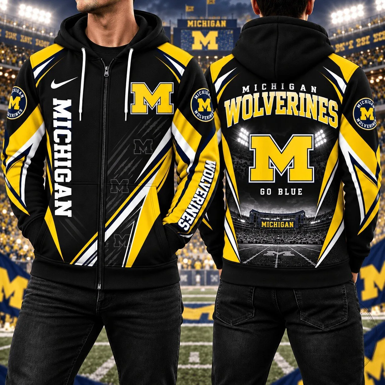 Michigan Wolverines Football Team Game Day Full Zip Hoodie 5 Michigan Wolverines Football Team Game Day Full Zip Hoodie