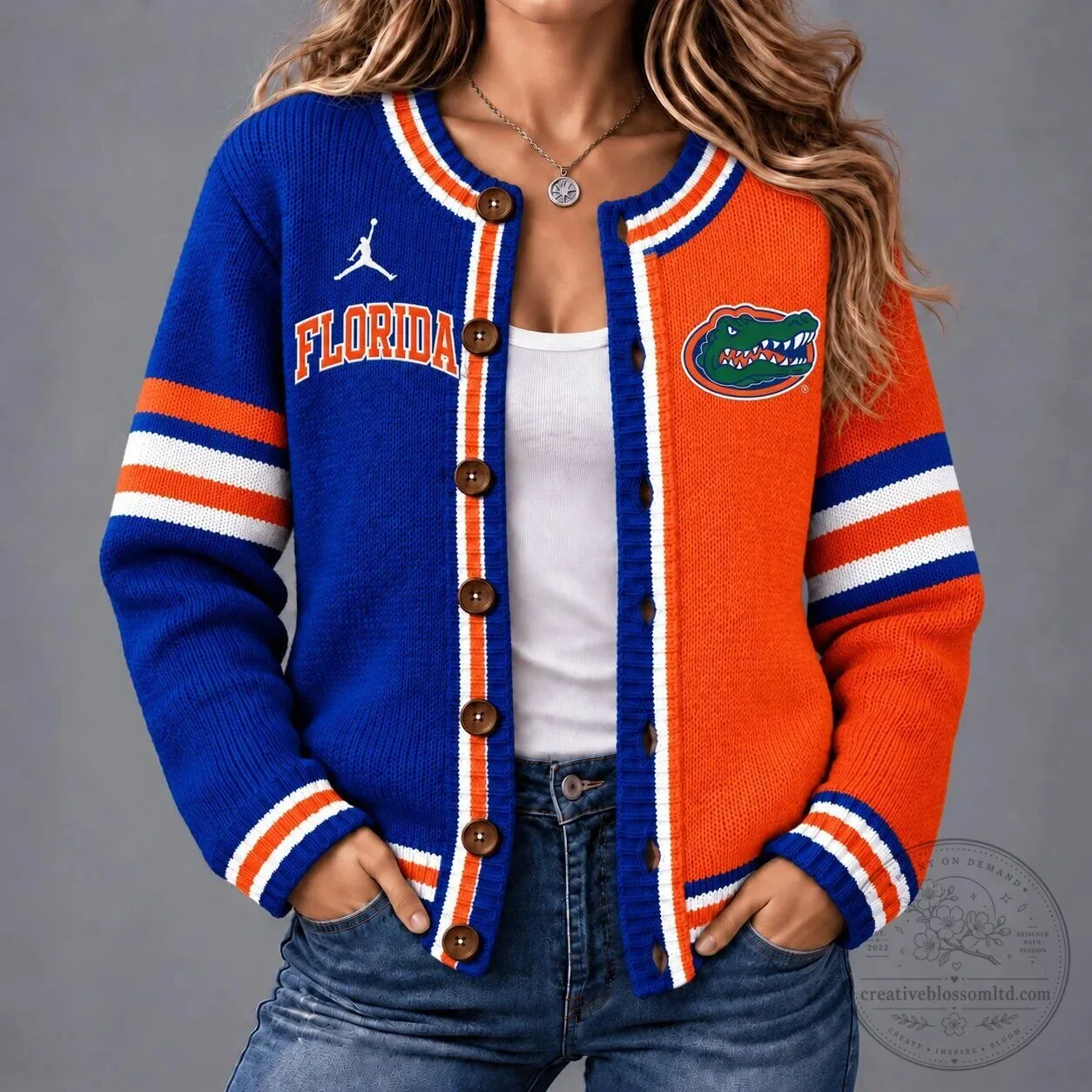 Florida Gators NCAA Game Ready Split Color Cardigan Sweater