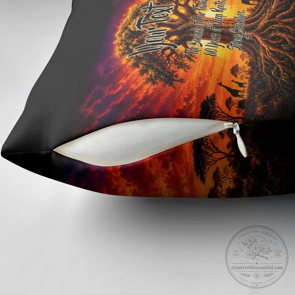 Personalized 80th Birthday Baobab Tree African Sunset Savanna Silhouette Pillow Cover 11 Personalized 80th Birthday Baobab Tree African Sunset Savanna Silhouette Pillow Cover