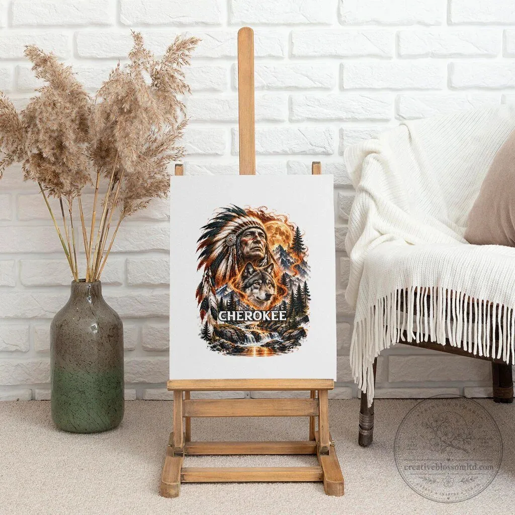 Cherokee Wolf Native American Chief Tribal Nature Landscape Canvas Wall Art 11 Cherokee Wolf Native American Chief Tribal Nature Landscape Canvas Wall Art
