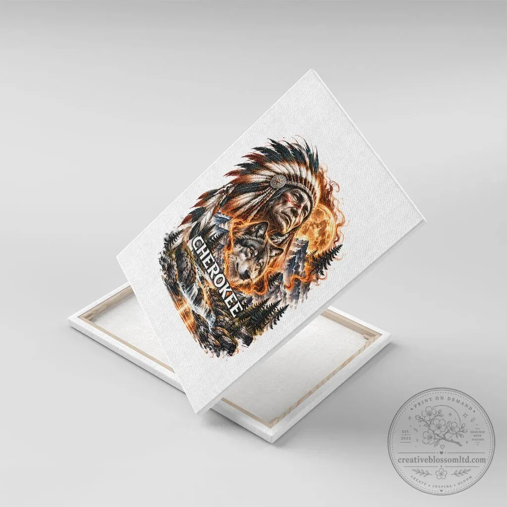 Cherokee Wolf Native American Chief Tribal Nature Landscape Canvas Wall Art 12 Cherokee Wolf Native American Chief Tribal Nature Landscape Canvas Wall Art