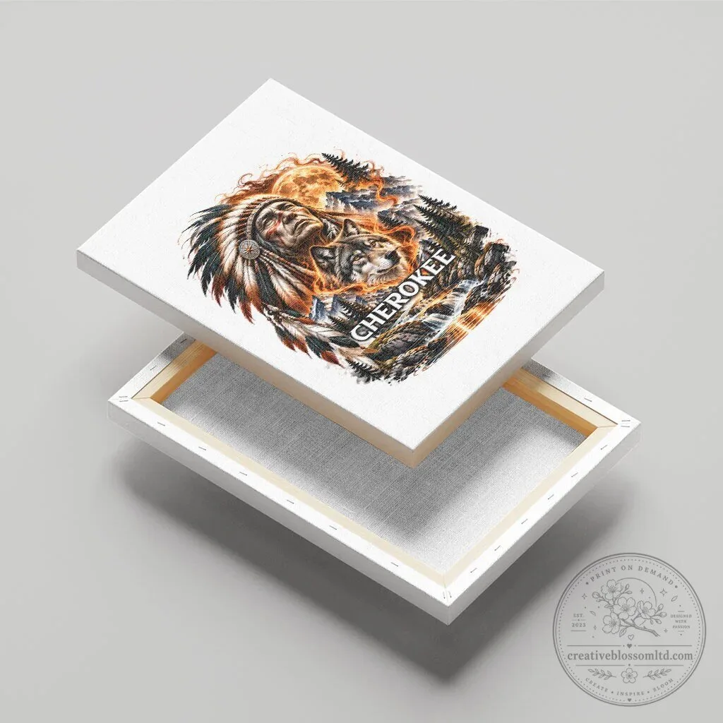 Cherokee Wolf Native American Chief Tribal Nature Landscape Canvas Wall Art 14 Cherokee Wolf Native American Chief Tribal Nature Landscape Canvas Wall Art