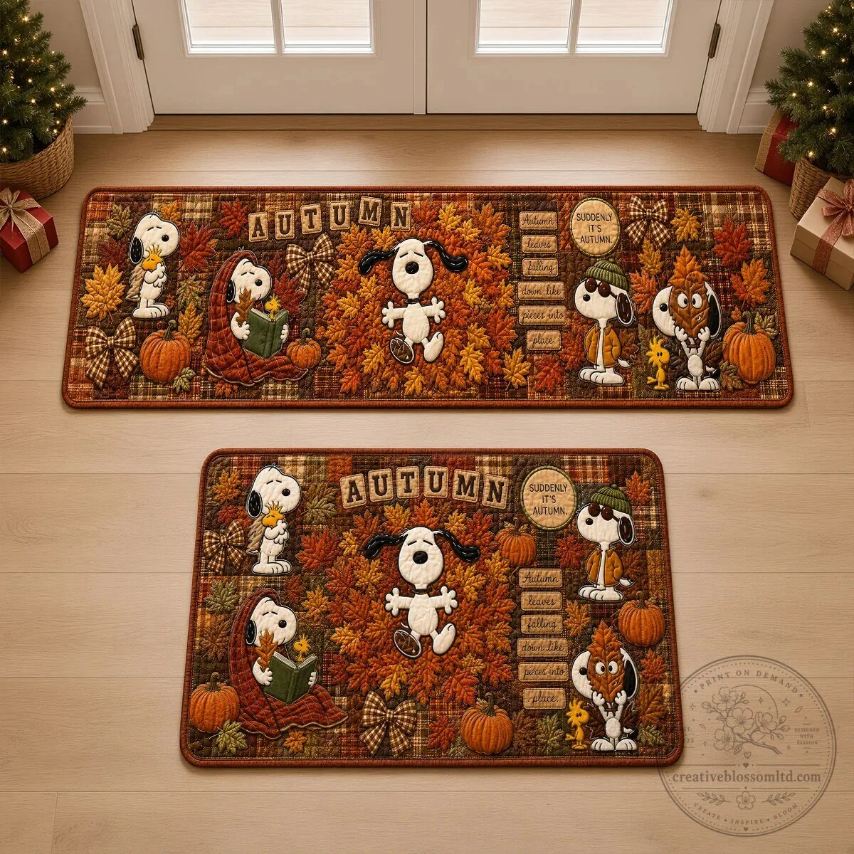 Snoopy Peanuts Autumn Fall Foliage Patchwork Kitchen Runner Rug Mat Set 10 Snoopy Peanuts Autumn Fall Foliage Patchwork Kitchen Runner Rug Mat Set
