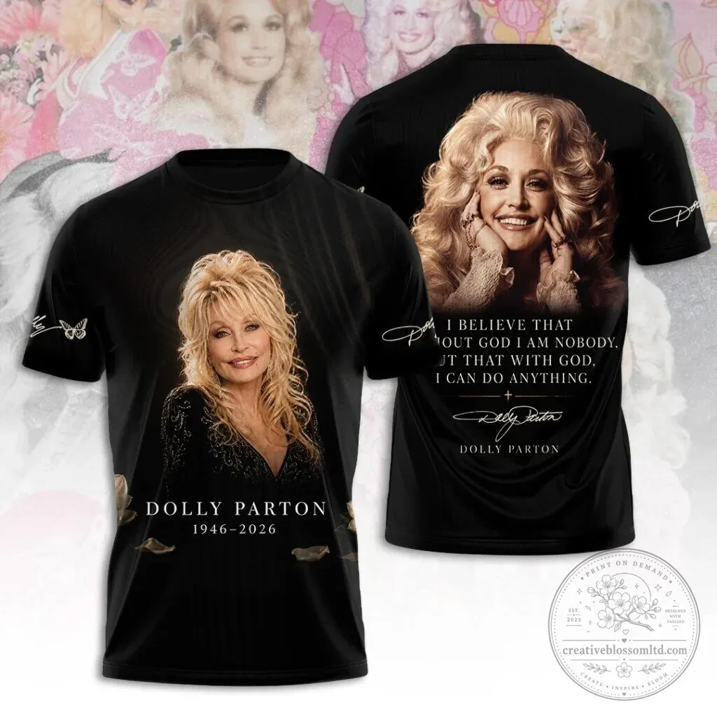 Dolly Parton Thank You For The Memories Black Graphic T-Shirt