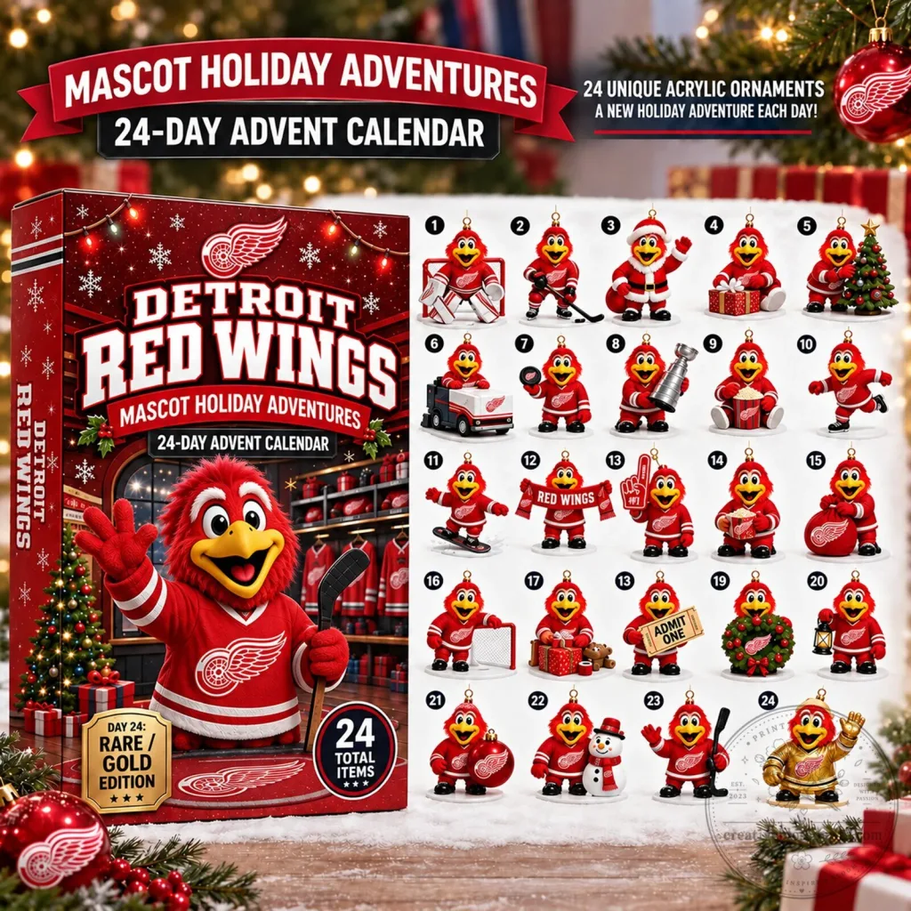 Detroit Red Wings Mascot Holiday Adventures 24-Day Advent Calendar with Ornaments Detroit Red Wings Mascot Holiday Adventures 24-Day Advent Calendar with Ornaments