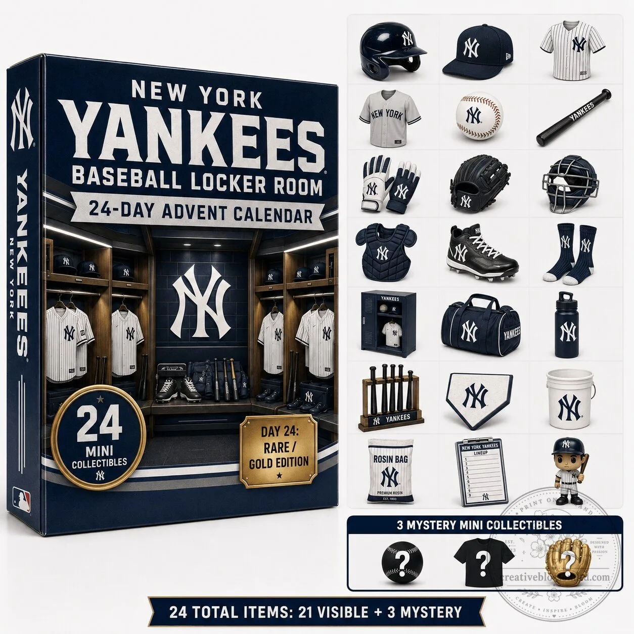 New York Yankees Baseball Locker Room 24-Day Advent Calendar Gift