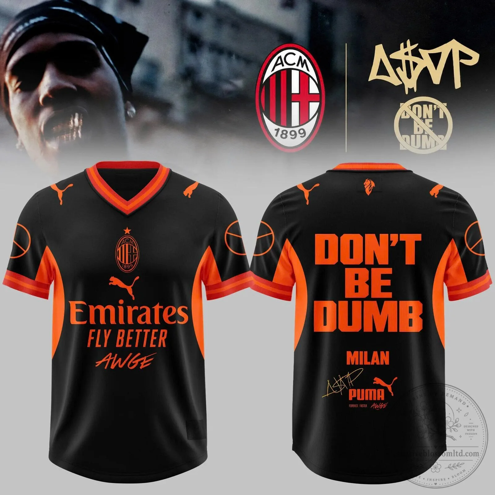 A$AP Rocky x AC Milan Limited Edition Signature Football Jersey