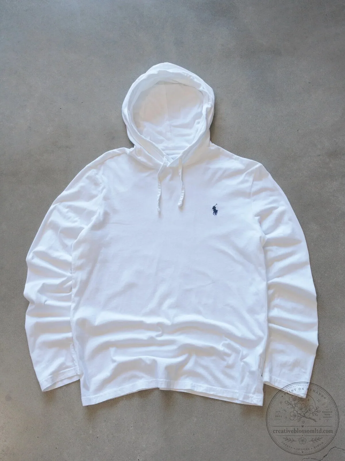 Polo Ralph Lauren White Lightweight Long Sleeve Hoodie for Men
