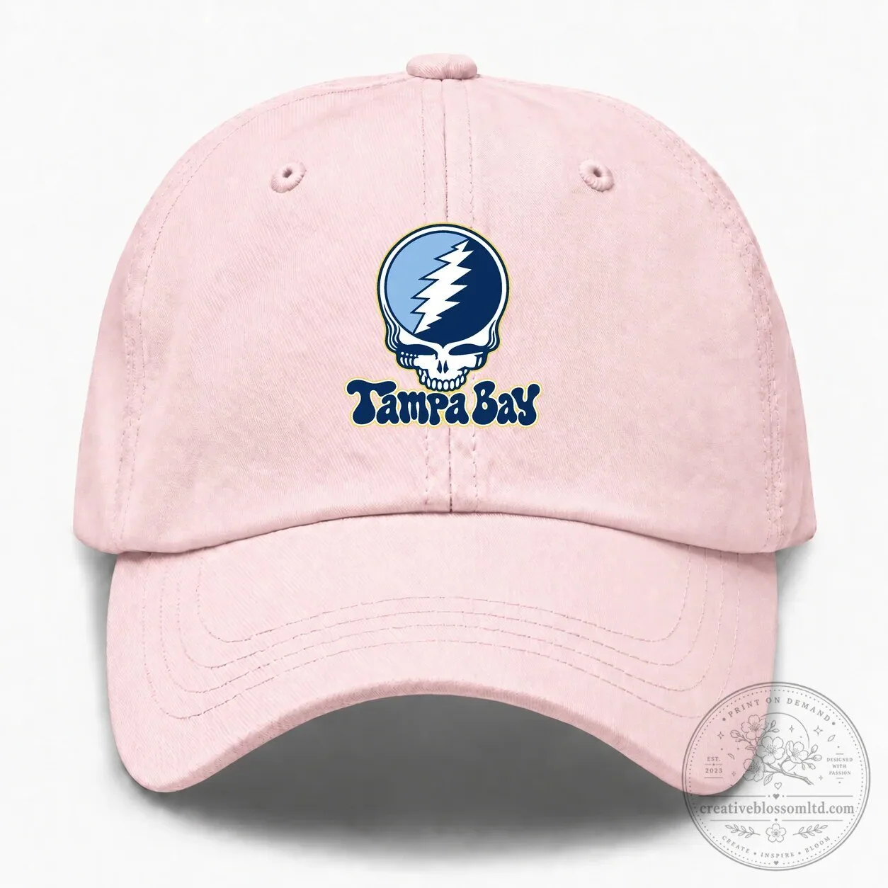 Tampa Bay Baseball Grateful Dead Stealie Skull Logo Embroidered Cap Hat 10 Tampa Bay Baseball Grateful Dead Stealie Skull Logo Embroidered Cap Hat