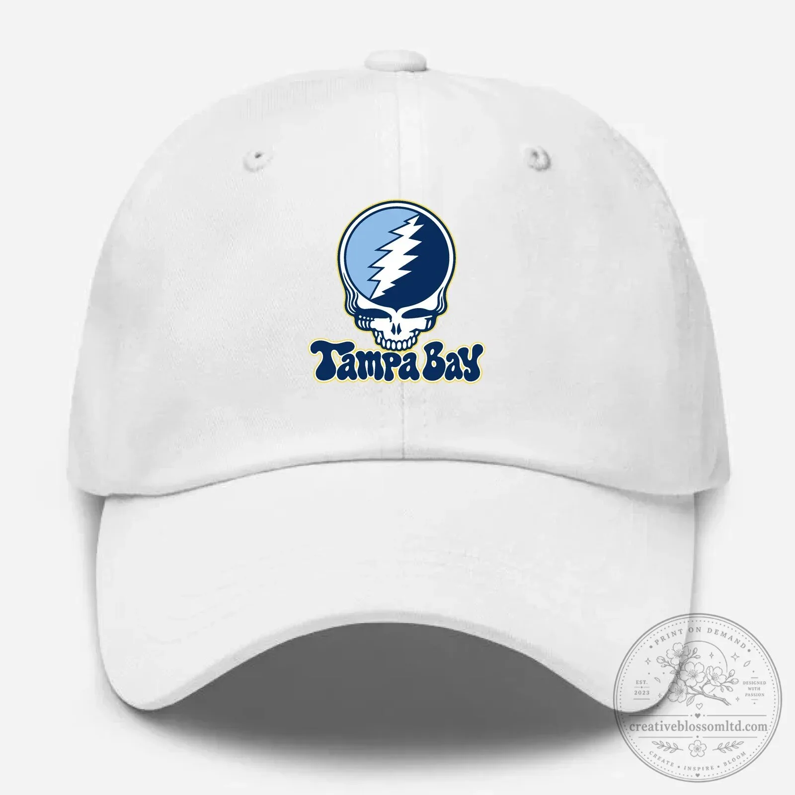 Tampa Bay Baseball Grateful Dead Stealie Skull Logo Embroidered Cap Hat 13 Tampa Bay Baseball Grateful Dead Stealie Skull Logo Embroidered Cap Hat