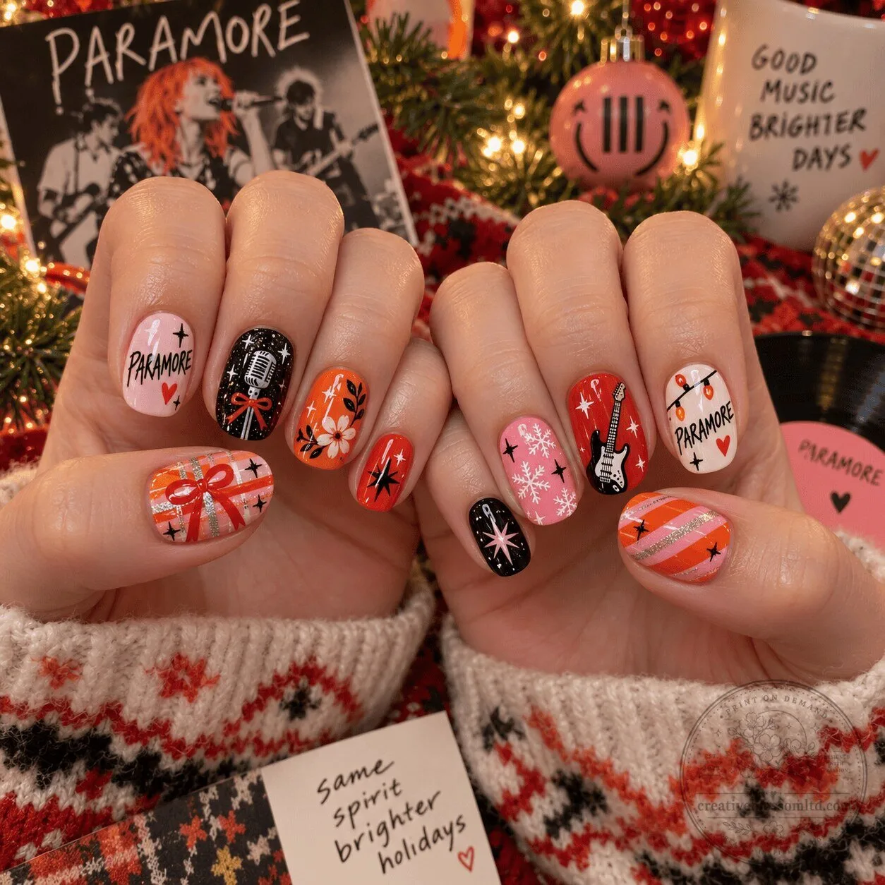 Set of Press On Nails for the Holiday Season by Paramore