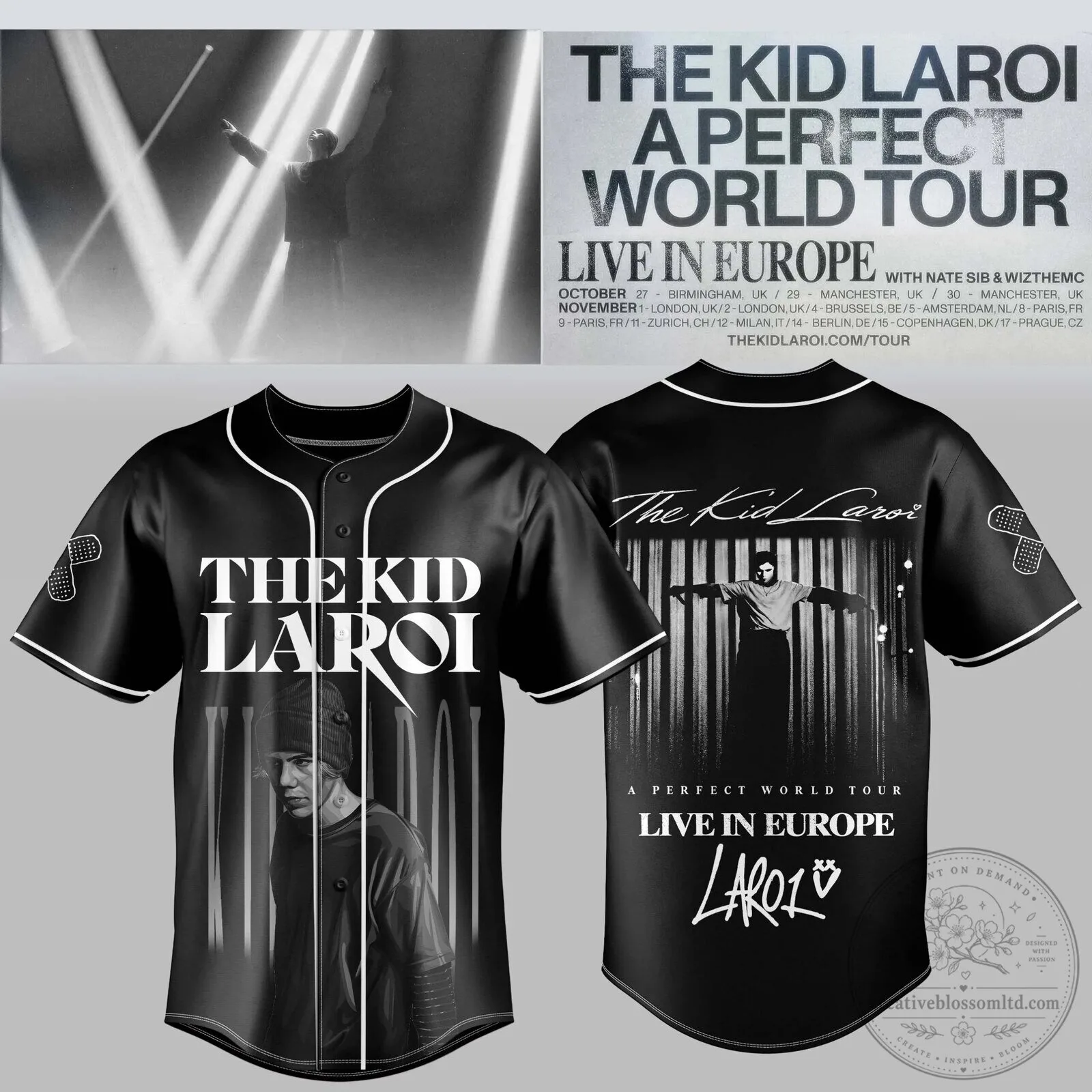The Kid Laroi A Perfect World Tour Live In Europe Baseball Jersey 4 The Kid Laroi A Perfect World Tour Live In Europe Baseball Jersey