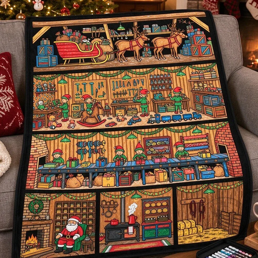 Christmas Winter Village Scene Coloring Activity Blanket for Kids 20 Christmas Winter Village Scene Coloring Activity Blanket for Kids