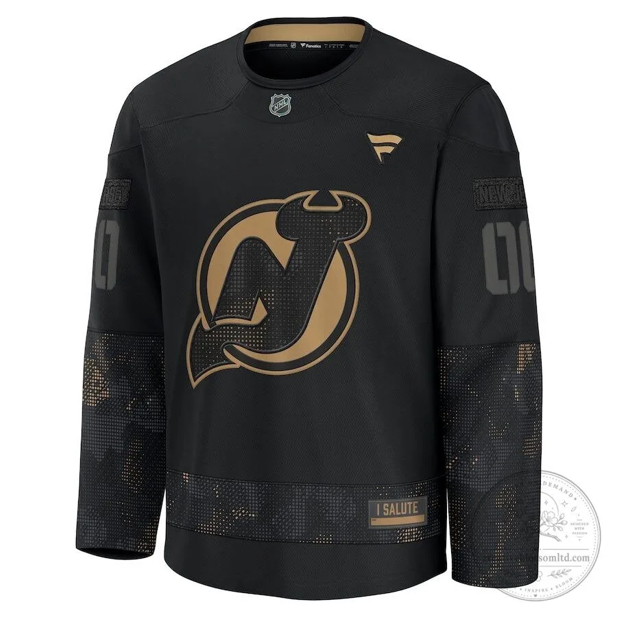 New Jersey Devils Military Appreciation Black and Gold Hockey Jersey
