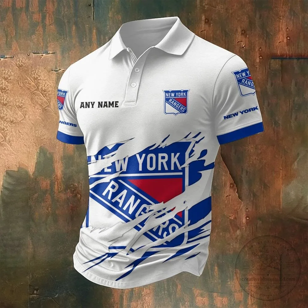 New York Rangers Personalized Name Black Polo Shirt 11 New York Rangers Personalized Name Black Polo Shirt