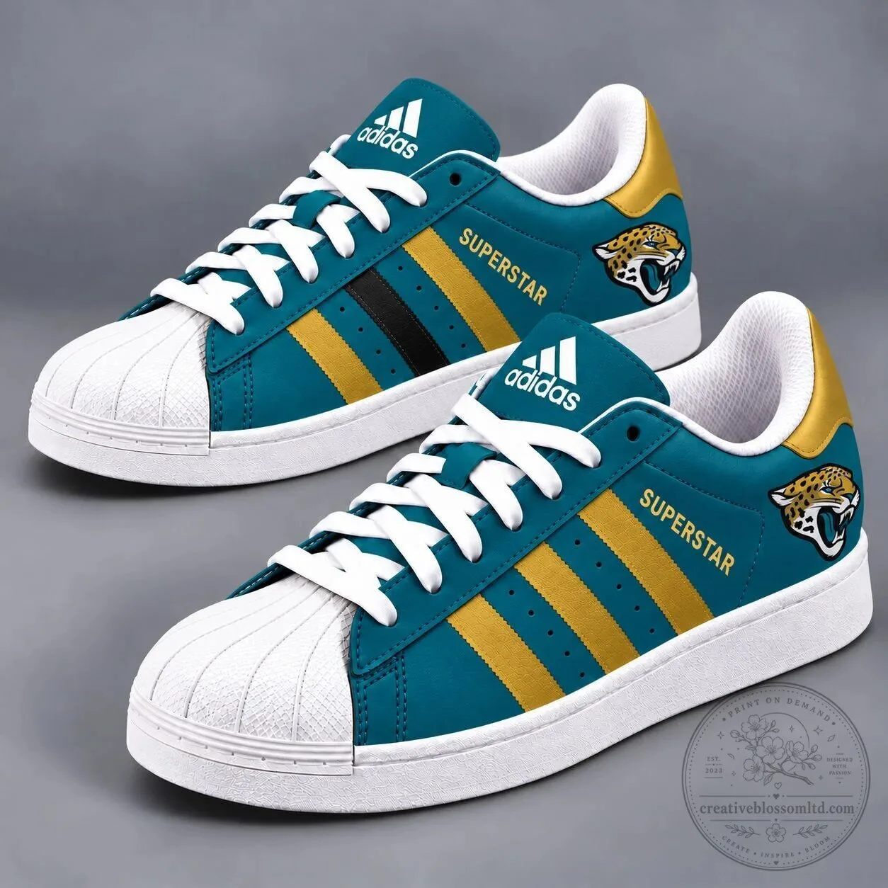 Jacksonville Jaguars NFL Team Logo Design Superstar Shoes