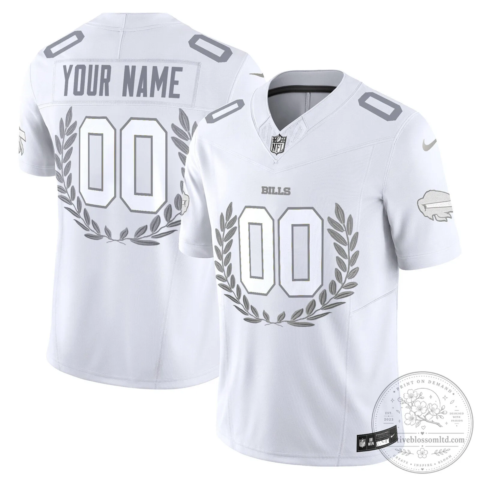 Buffalo Bills Platinum MVP Vapor Limited Custom Football Jersey