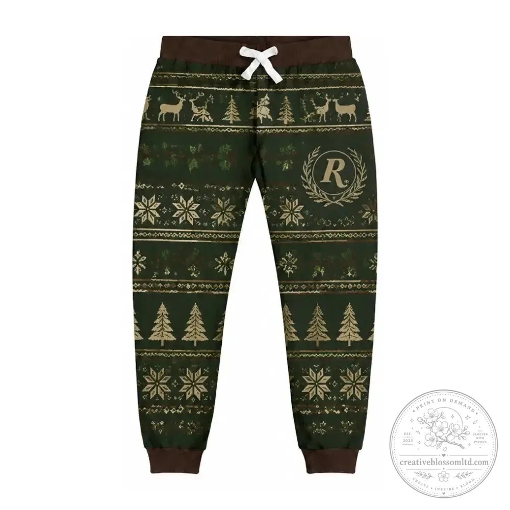 Christmas Holiday Ugly Sweater Pattern Jogger Sweatpants