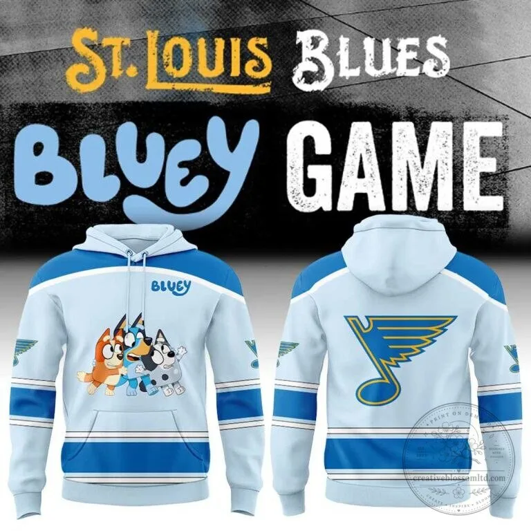 St. Louis Blues Bluey Game Night Limited Edition Full Print Hoodie