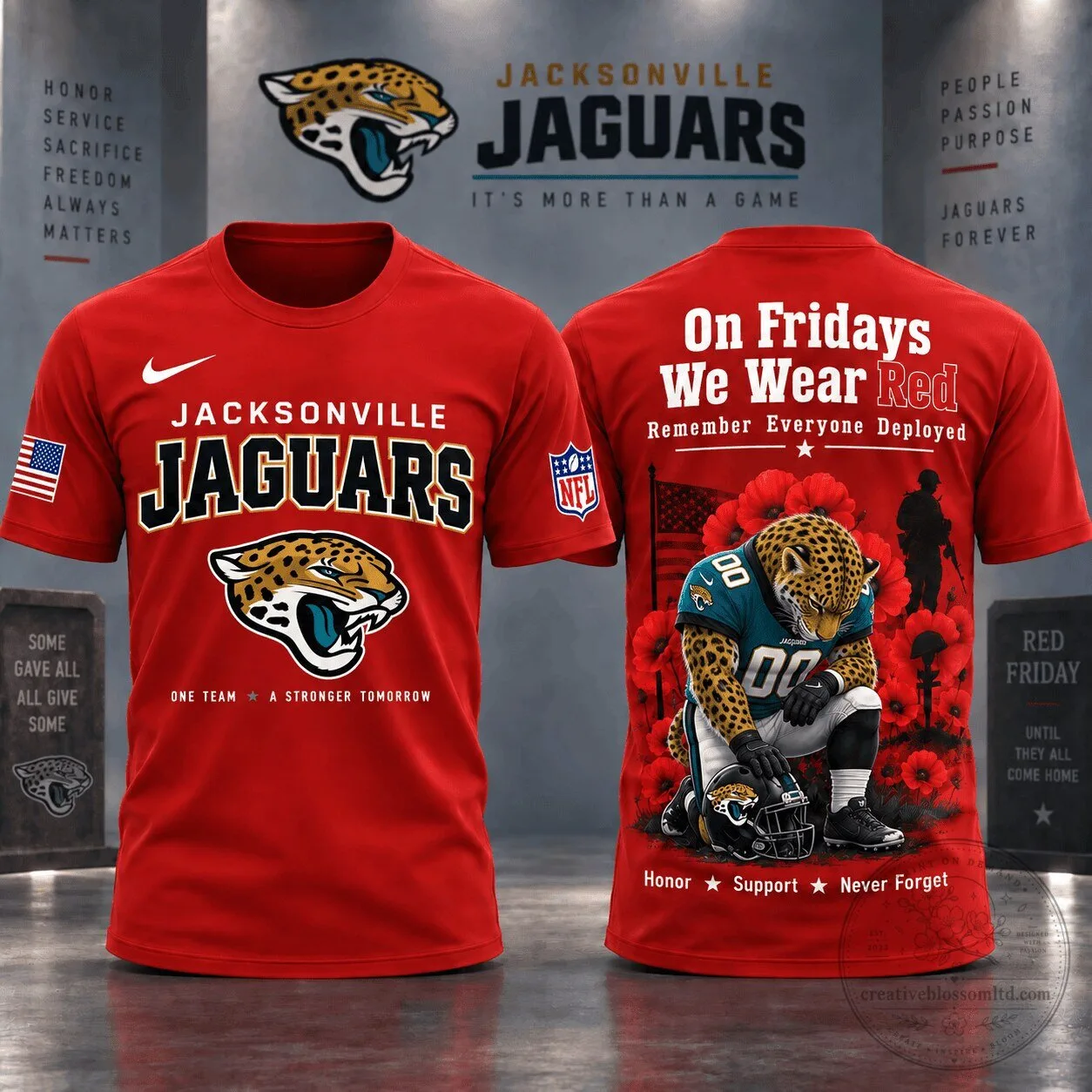 Jacksonville Jaguars Red Friday Remember Everyone Deployed T-Shirt