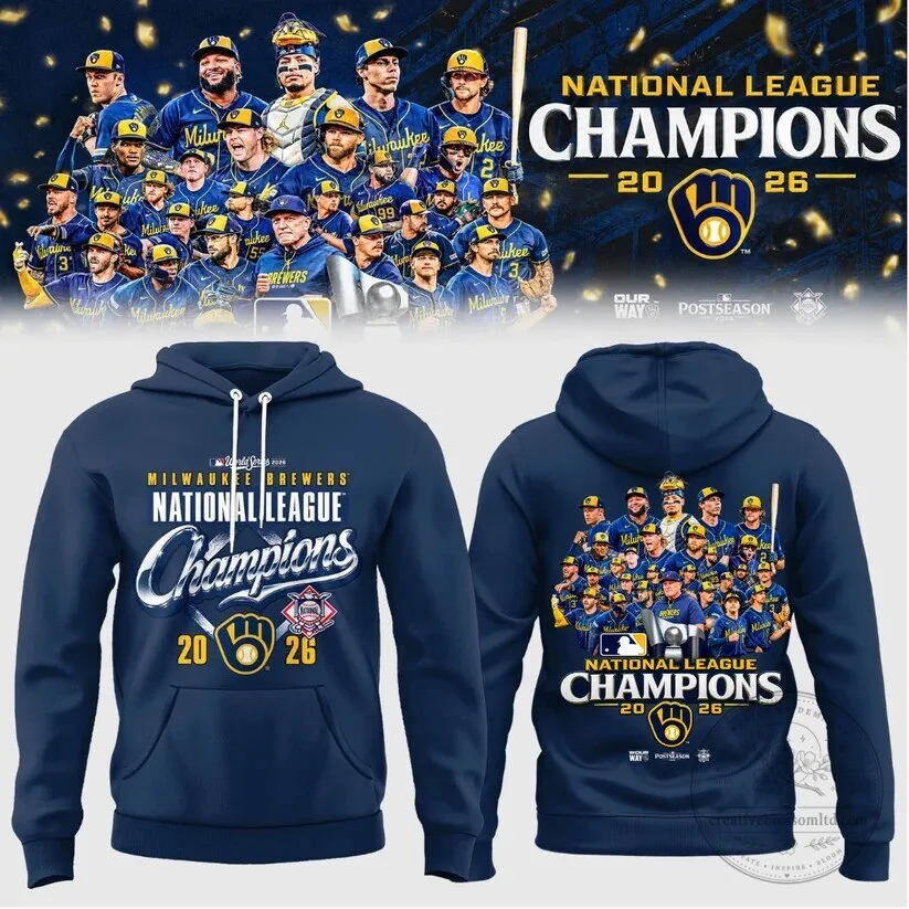 Hoodie for Milwaukee Brewers Baseball Team - 2026 National League Champions Design
