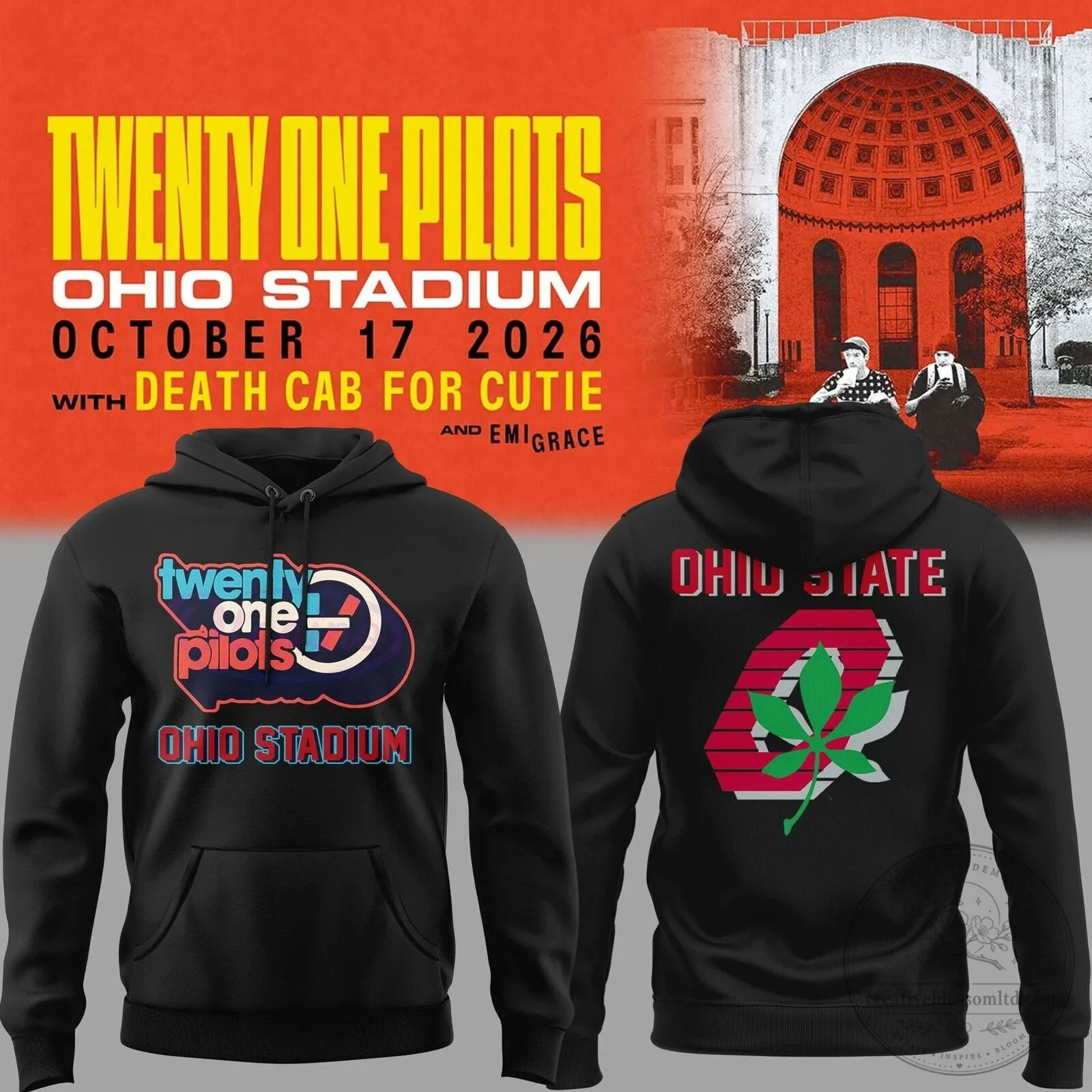 Black Hoodie Featuring Ohio State Buckeyes Logo from Twenty One Pilots Concert at Ohio Stadium