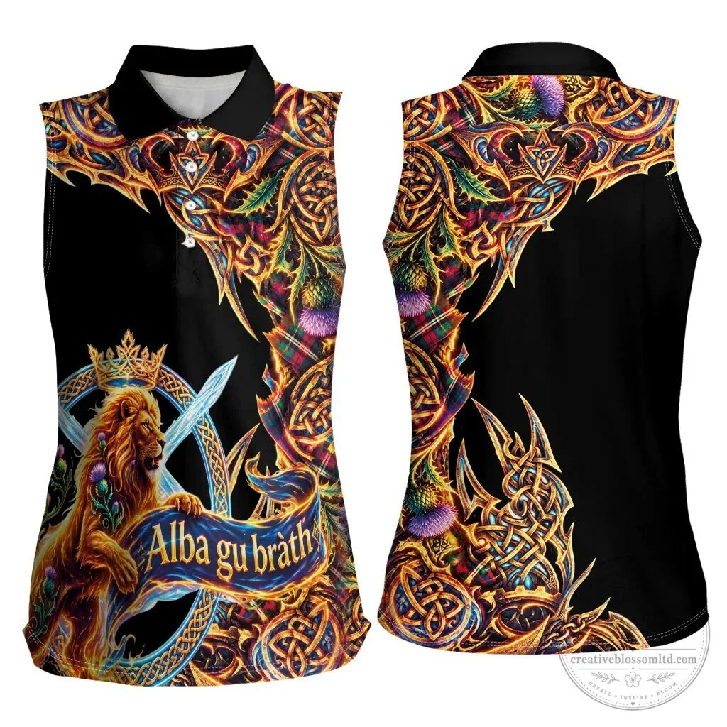 Alba Gu Brath Scotland Forever Celtic Royal Lion Gothic Sleeveless Polo Shirt 13 Alba Gu Brath Scotland Forever Celtic Royal Lion Gothic Sleeveless Polo Shirt