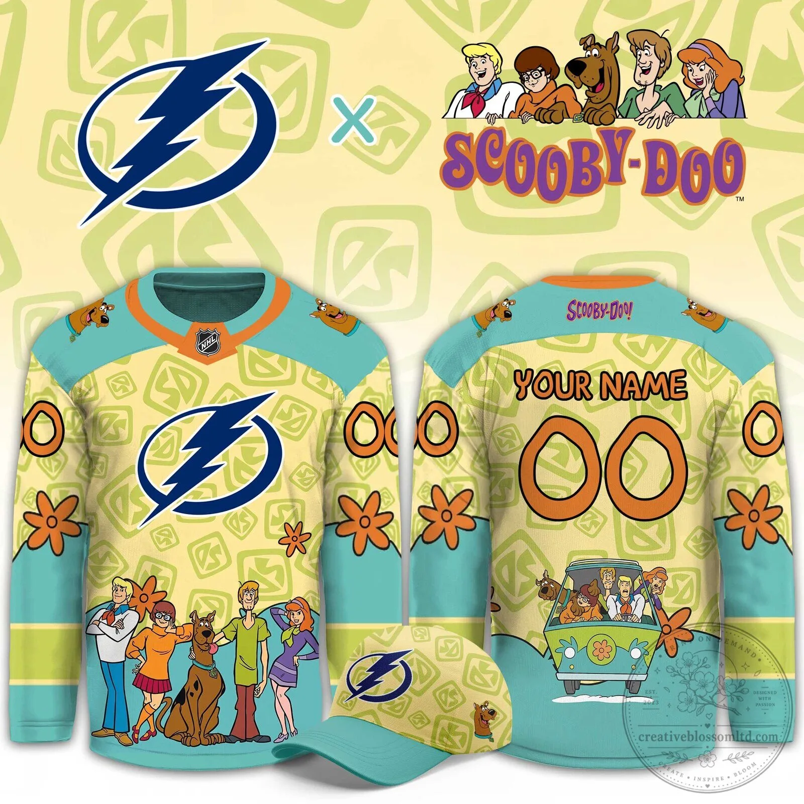 Tampa Bay Lightning Scooby-Doo Mystery Machine Custom Hockey Jersey