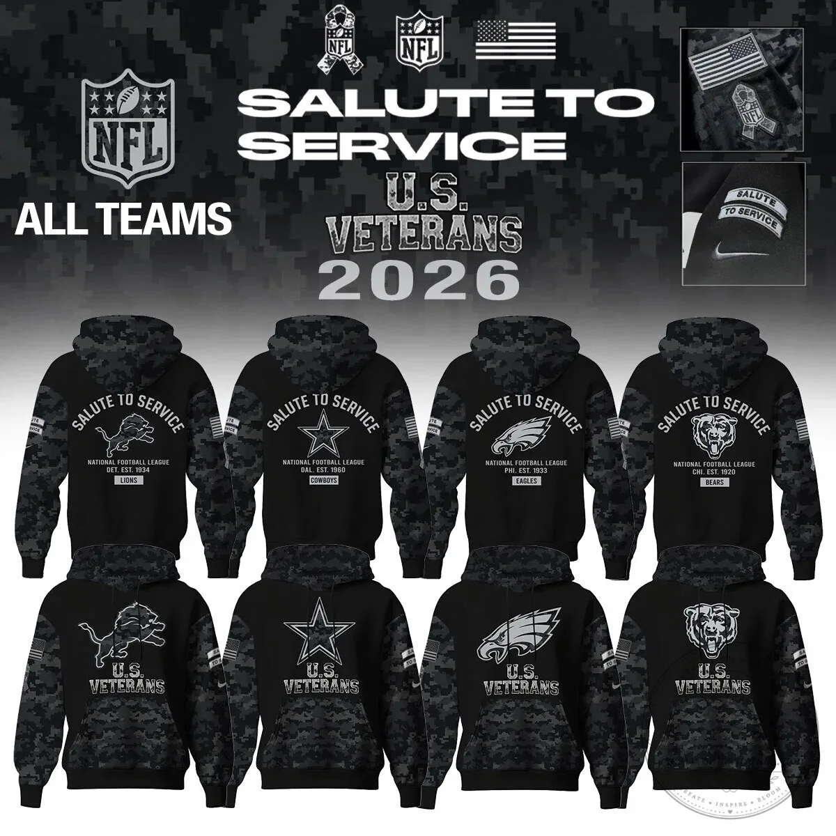 National Football League Salute To Service United States Veterans Hoodie