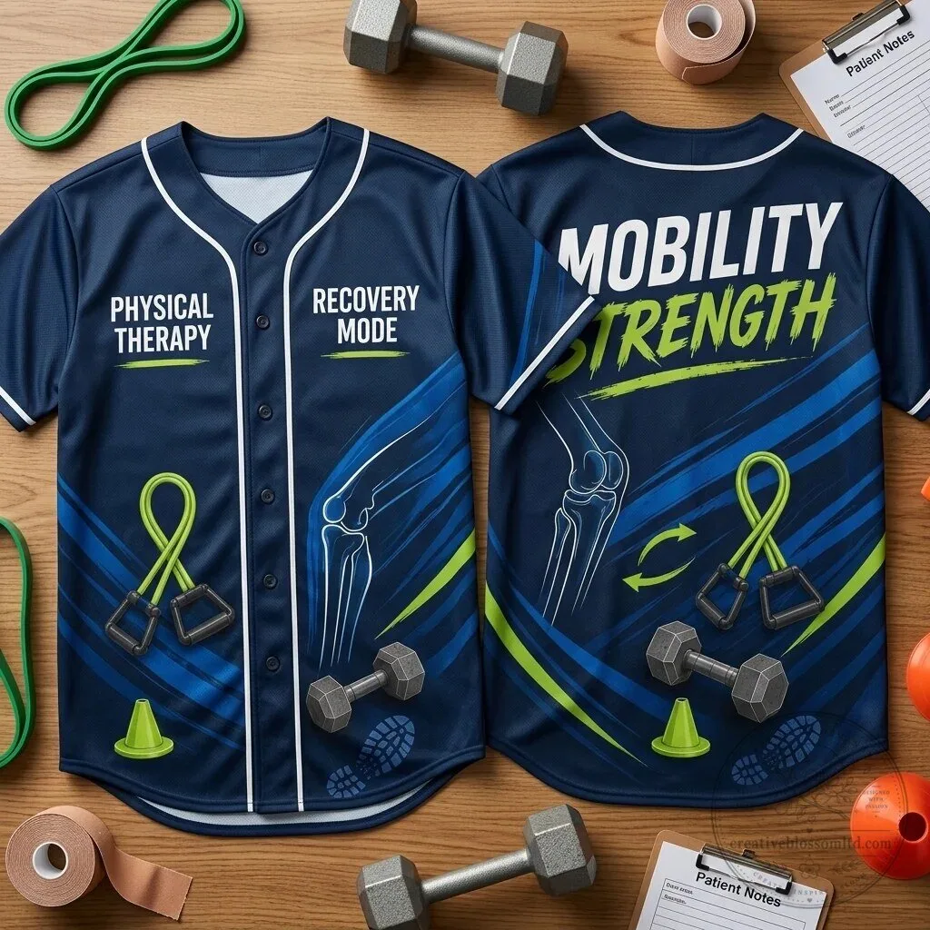 Physical Therapy Recovery Mode Mobility Strength Baseball Jersey