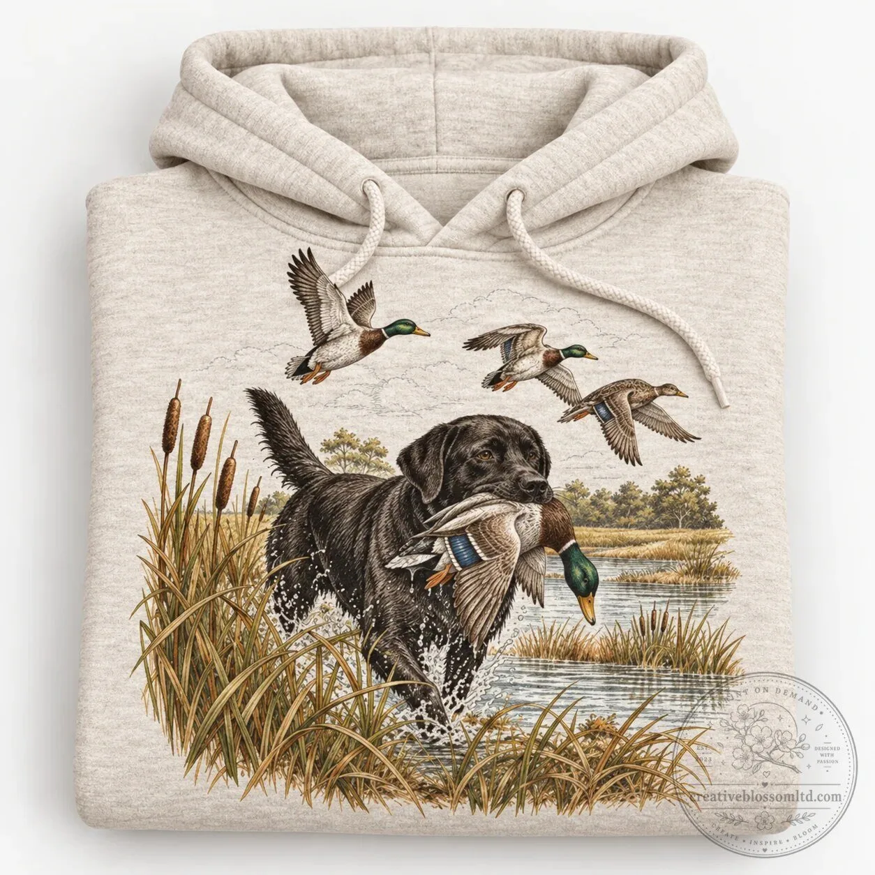 Black Labrador Retriever Duck Hunting Waterfowl Graphic Hoodie