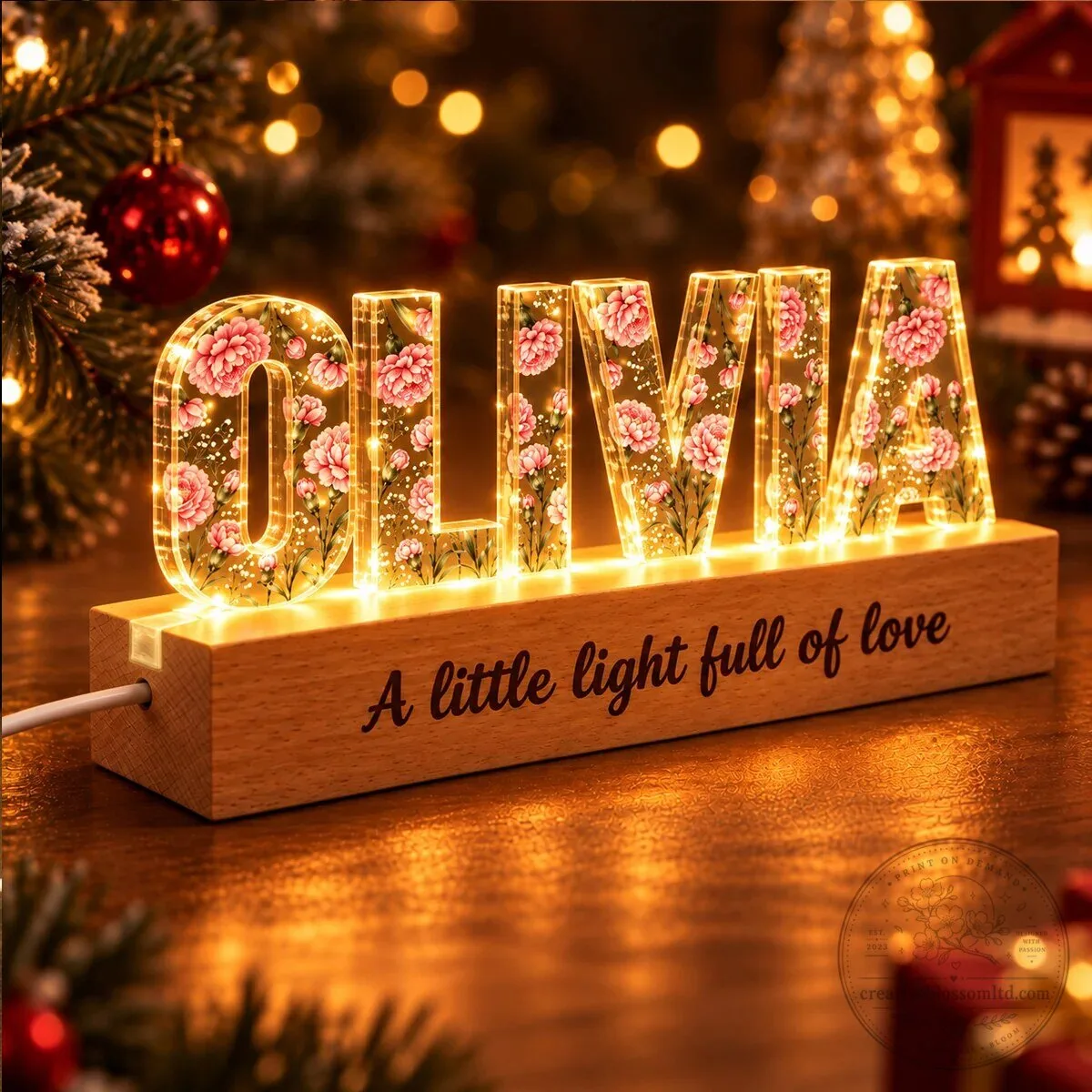 Personalized Birth Month Flower Name Night Light Acrylic Block for Nursery Decor 13 Personalized Birth Month Flower Name Night Light Acrylic Block for Nursery Decor
