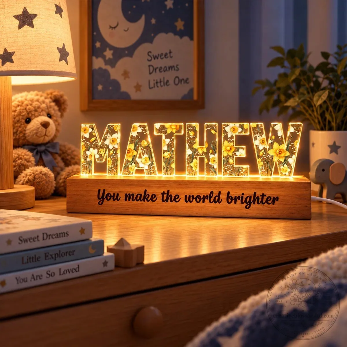 Personalized Birth Month Flower Name Night Light Acrylic Block for Nursery Decor 19 Personalized Birth Month Flower Name Night Light Acrylic Block for Nursery Decor