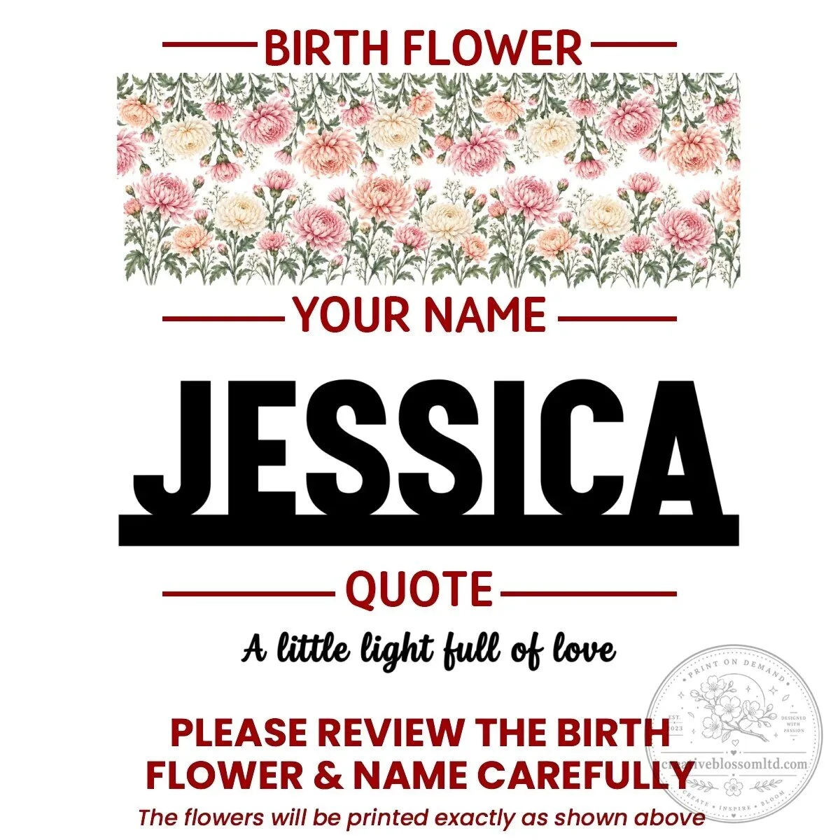 Personalized Birth Month Flower Name Night Light Acrylic Block for Nursery Decor 21 Personalized Birth Month Flower Name Night Light Acrylic Block for Nursery Decor