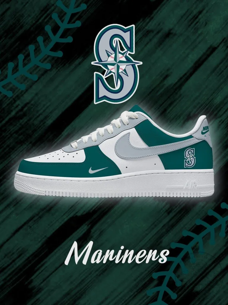 Seattle Mariners Baseball Team Logo Custom Air Force 1 Style Shoes