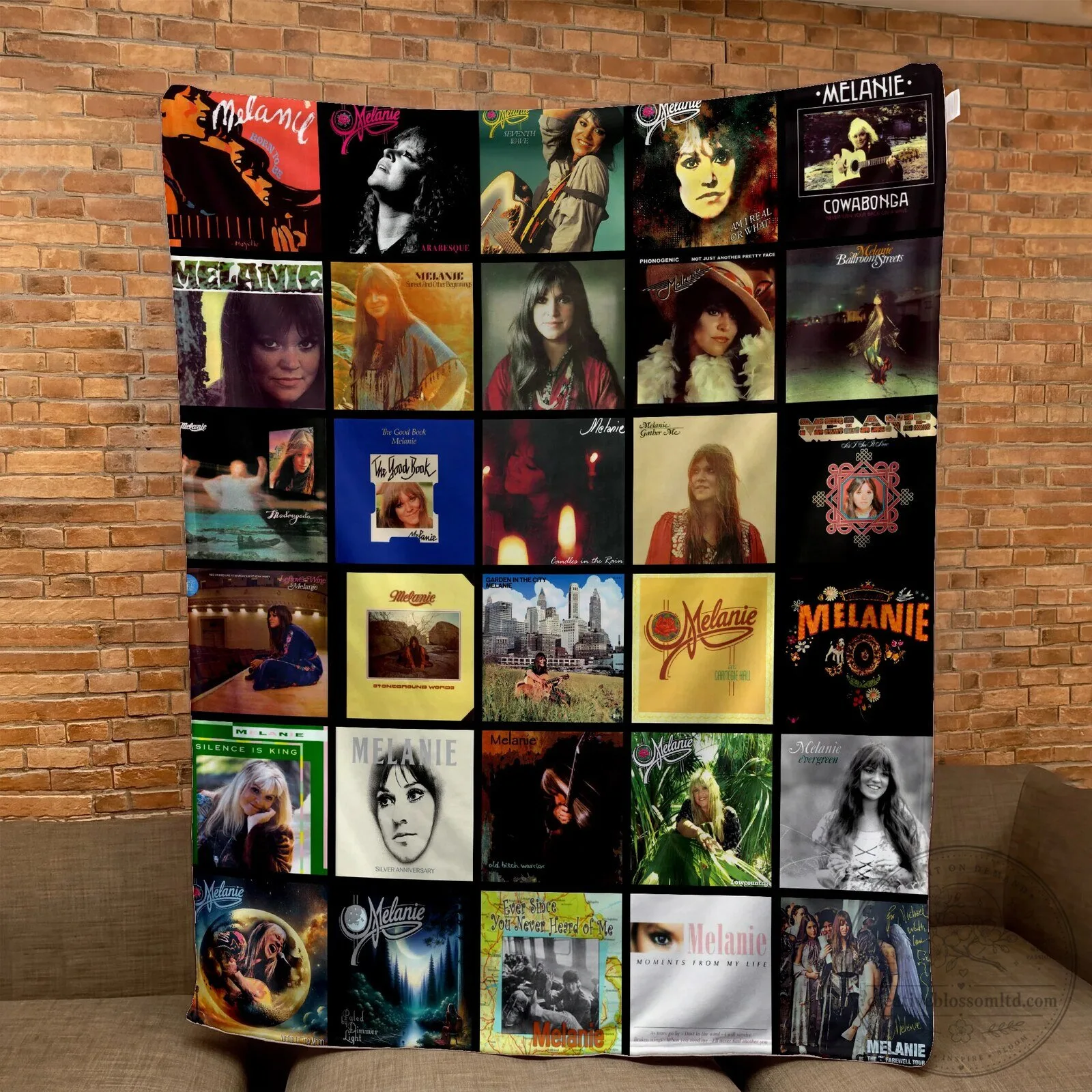 Melanie Safka Albums Collage Sherpa Fleece Blanket