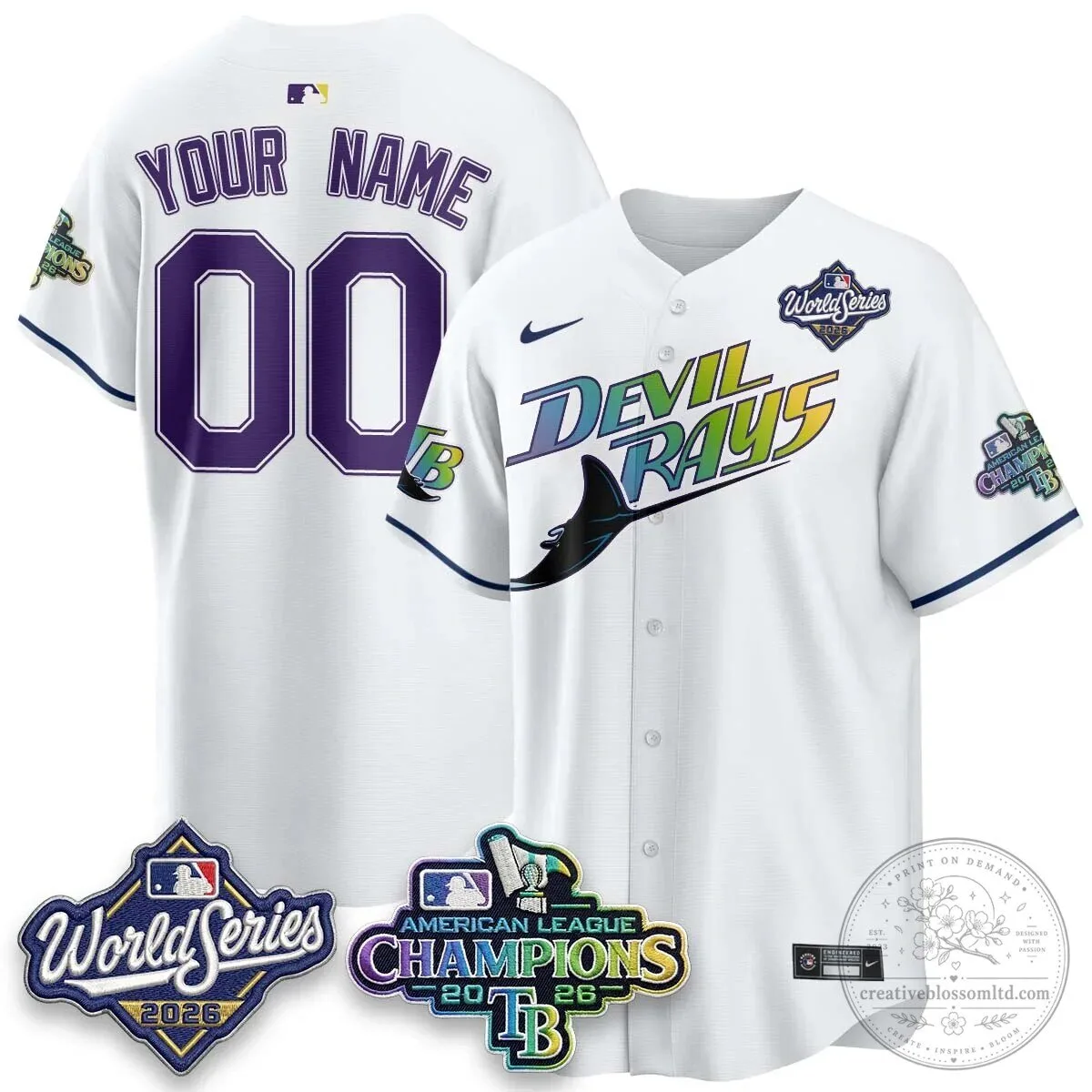 Tampa Bay Devil Rays 2026 American League Champions Baseball Jersey