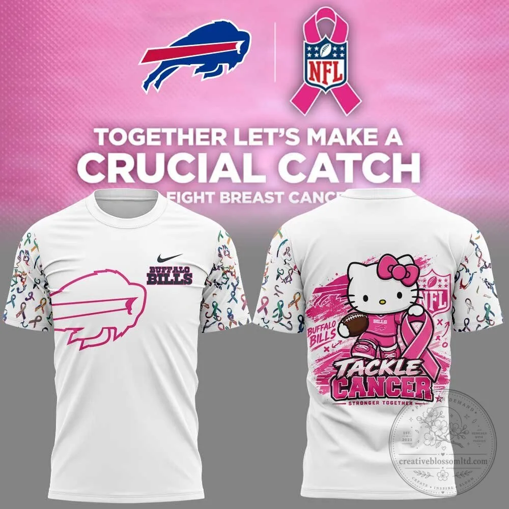 Buffalo Bills Hello Kitty Breast Cancer Awareness Tackle Cancer Together T-Shirt 2 Buffalo Bills Hello Kitty Breast Cancer Awareness Tackle Cancer Together T-Shirt