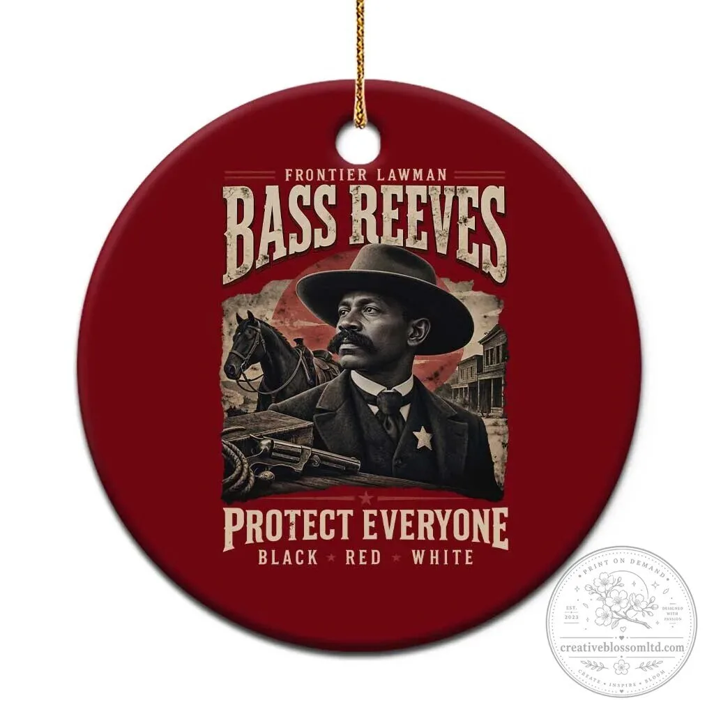 Bass Reeves Frontier Lawman Protect Everyone Ceramic Christmas Tree Ornament