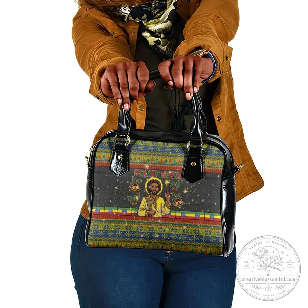 Ethiopian Melkam Genna Jesus Christ Christmas Shoulder Handbag