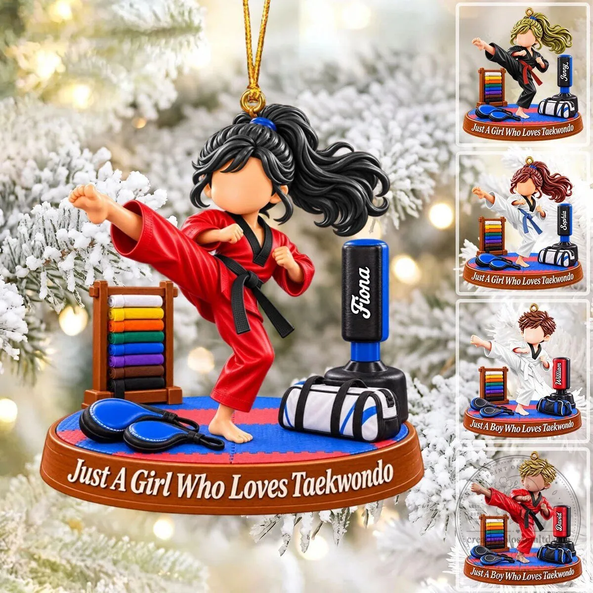 Personalized Taekwondo Boy Christmas Ornament - Martial Arts Lover Gift 11 Personalized Taekwondo Boy Christmas Ornament - Martial Arts Lover Gift